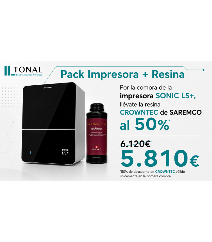 PACK IMPRESIÓN - IMPRESORA PHROZEN 3D SONIC LS PLUS + RESINA DENTAL CROWNTEC